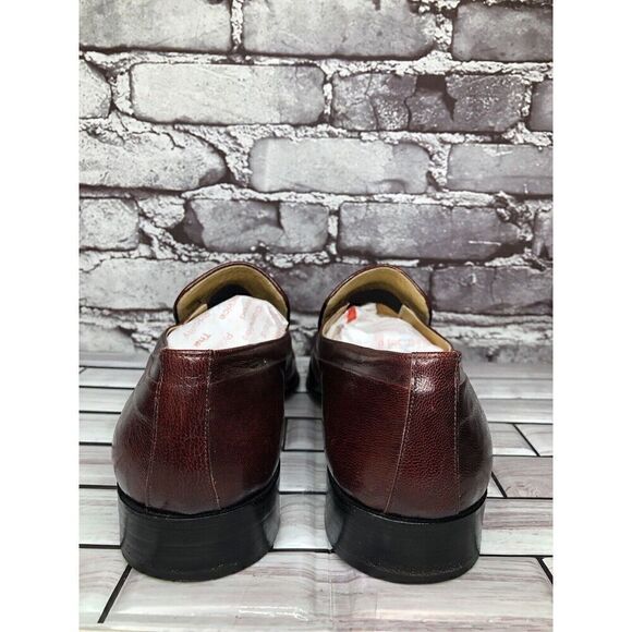 Dino Bigioni Burgundy Leather Slip On Dress Loafers Shoes Men Sz 43.5EU/10.5M US main image 11